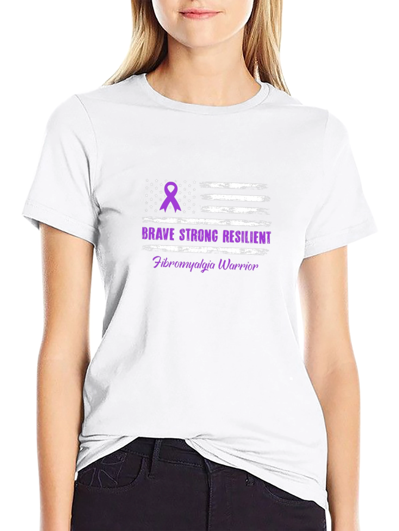 Brave Strong Resilient Fibromyalgia Awareness Warrior T-Shirt