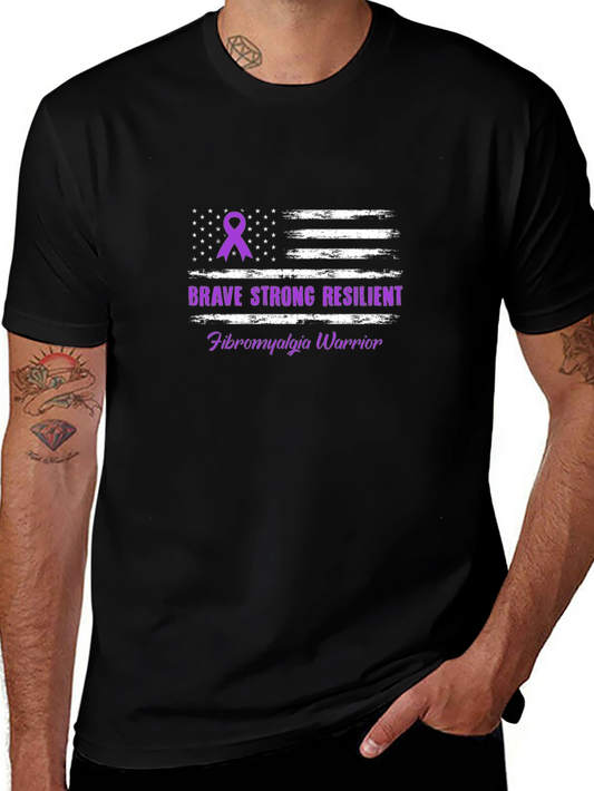 Brave Strong Resilient Fibromyalgia Awareness Warrior T-Shirt