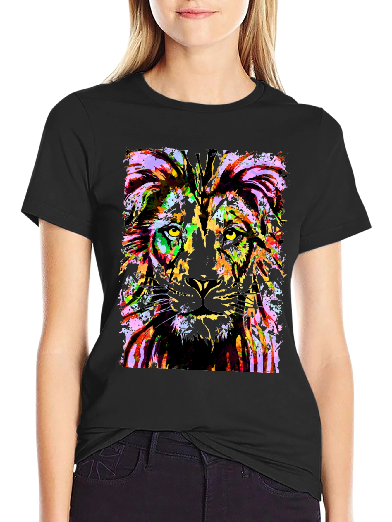 Lion Graphic Black T-Shirt