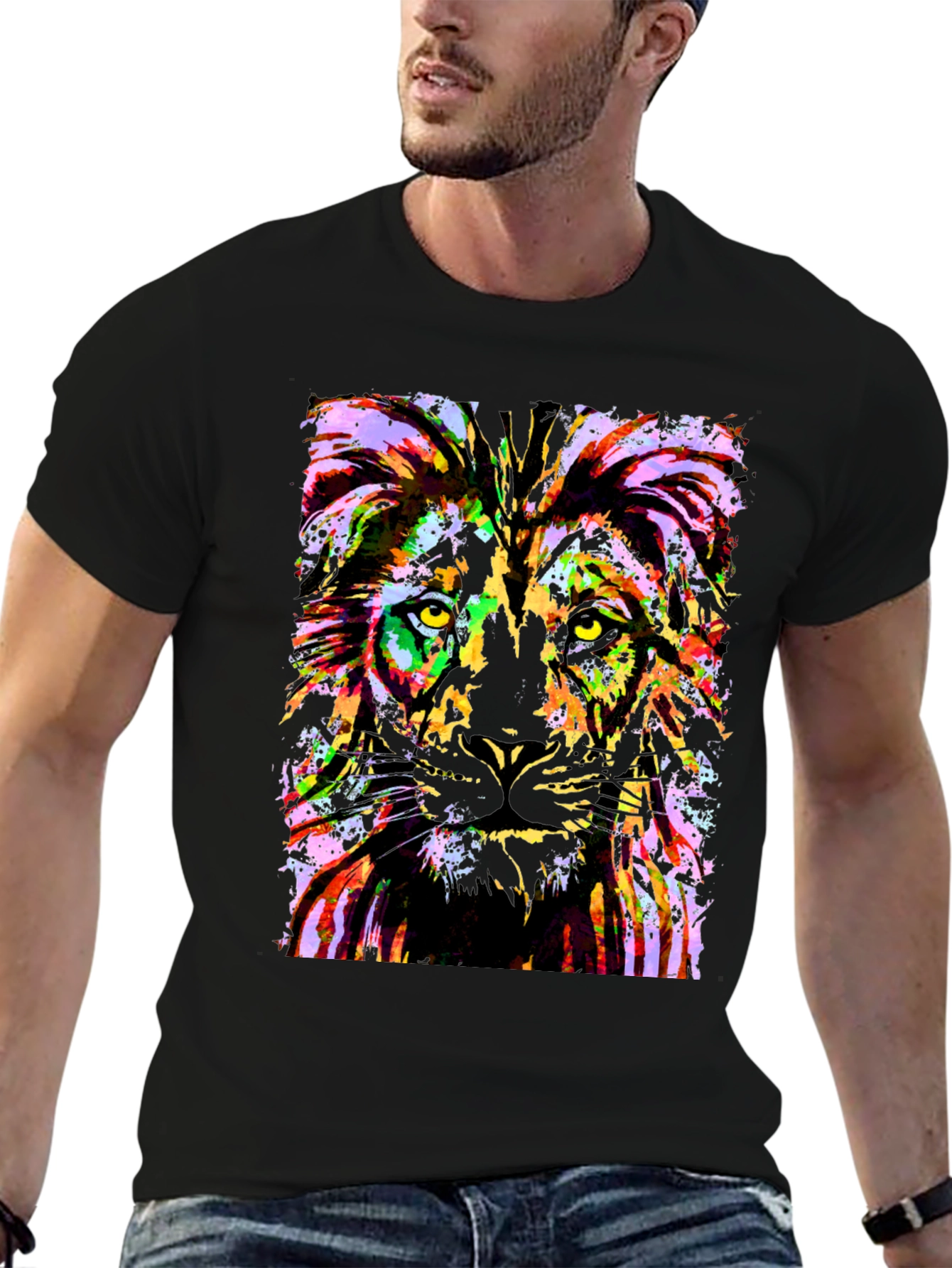Lion Graphic Black T-Shirt