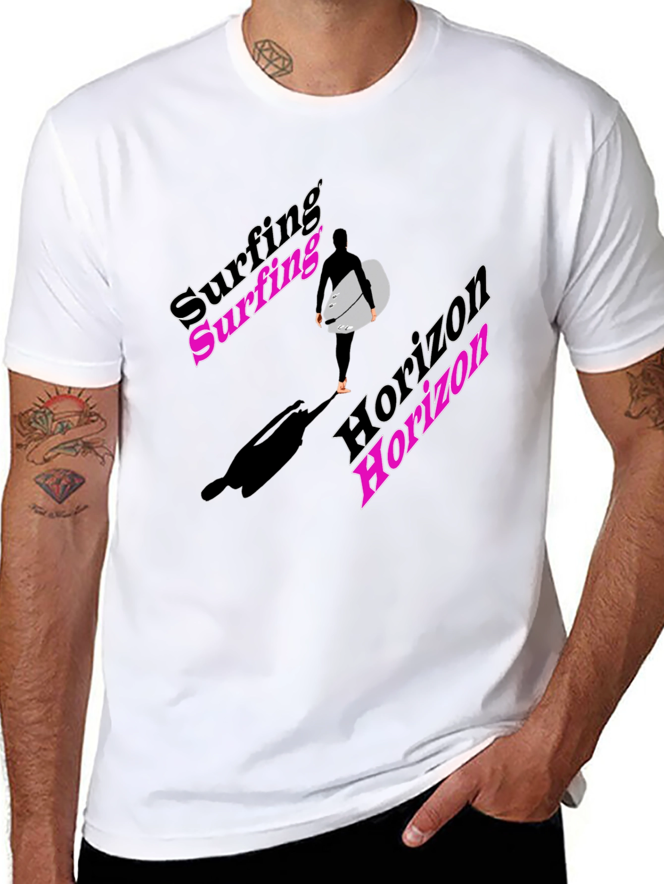Surfing Horizon Graphic T-Shirt