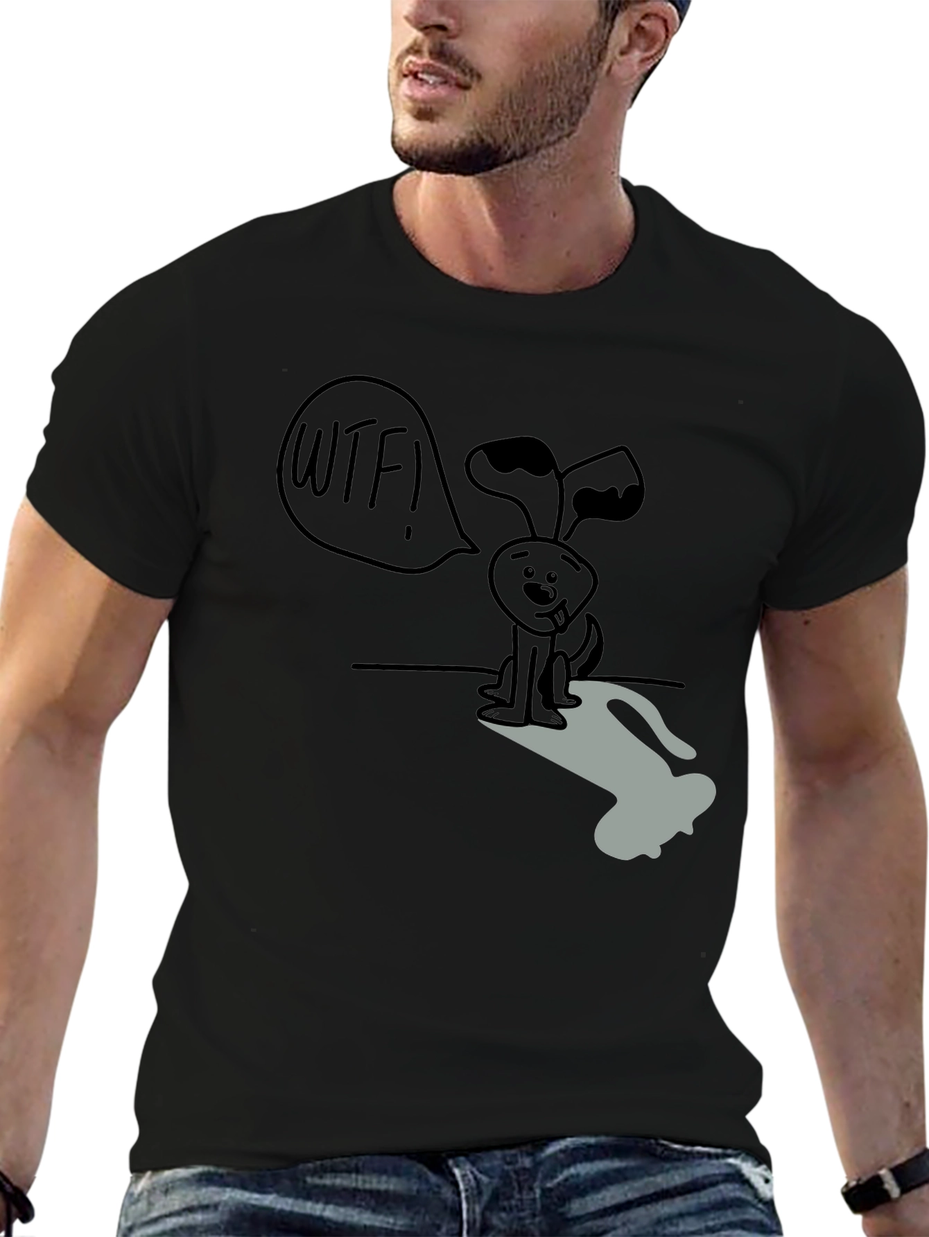 WTF Dog Graphic T-Shirt - Humor Tee