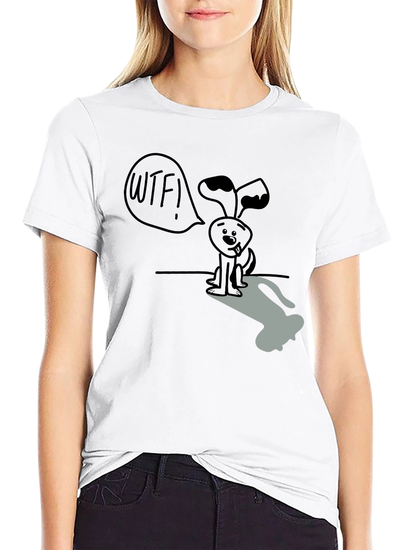 WTF Dog Graphic T-Shirt - Humor Tee