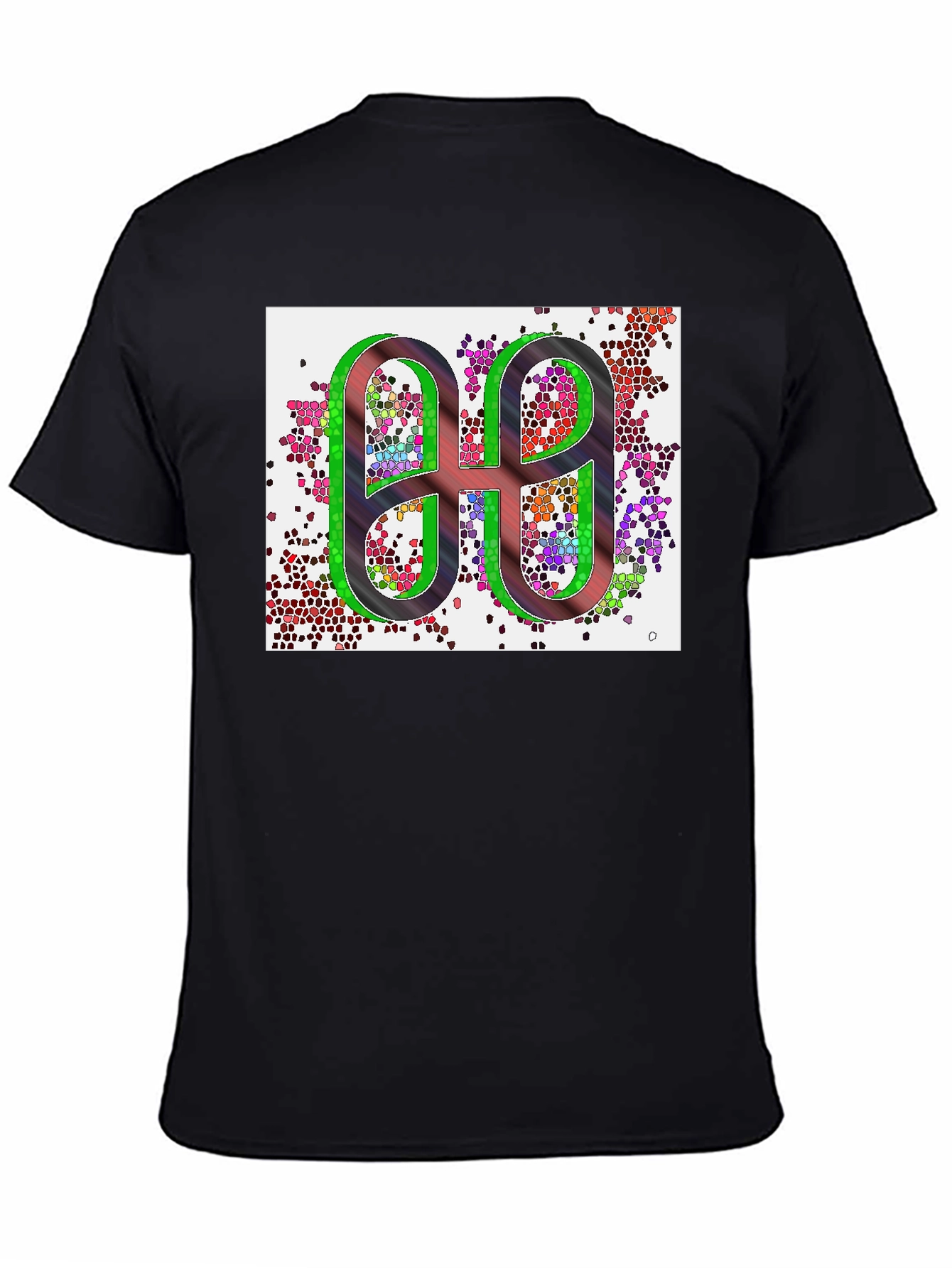 Abstract Graphic Print Black T-Shirt