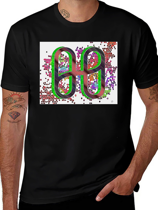 Abstract Graphic Print Black T-Shirt