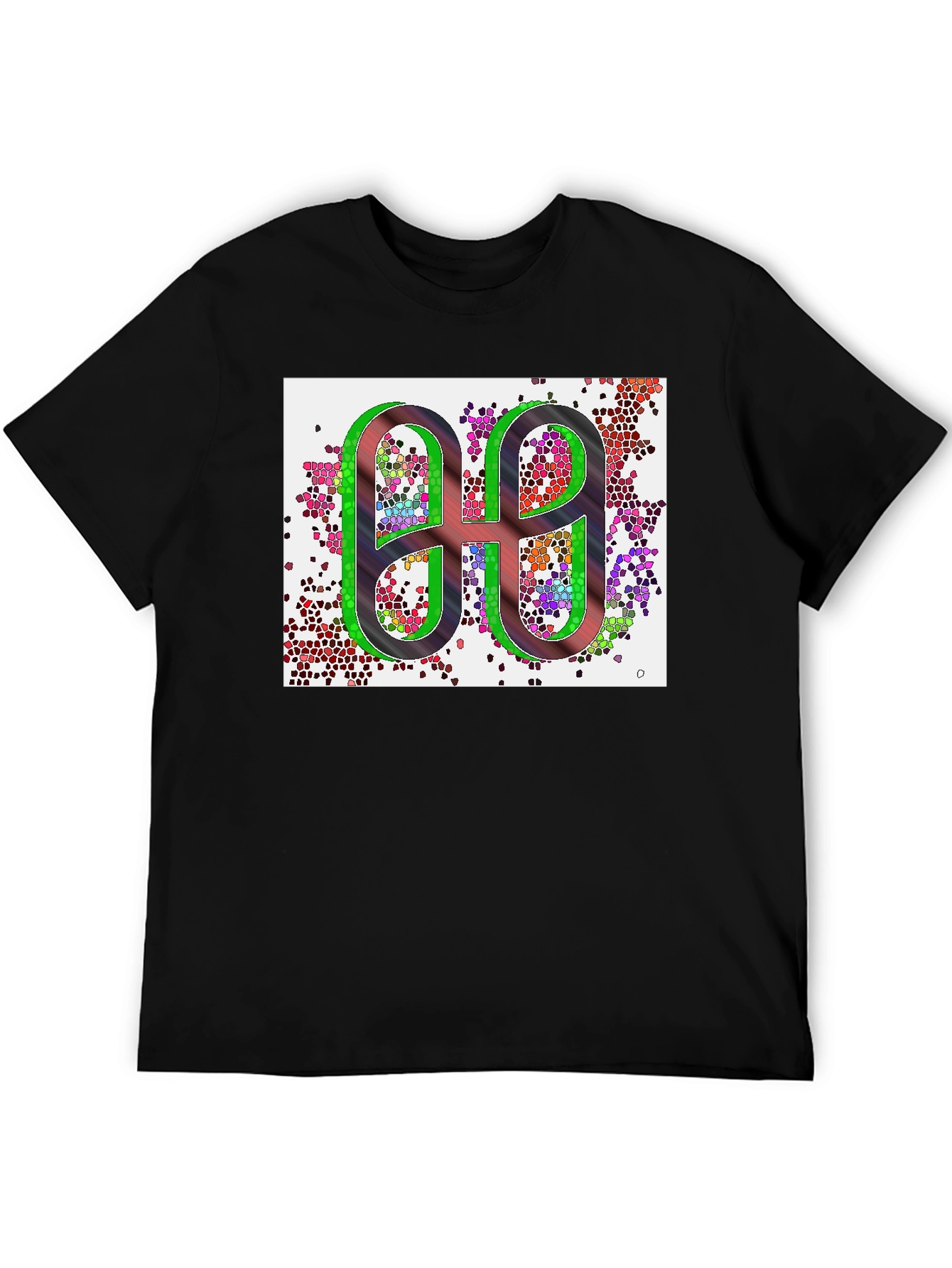 Abstract Graphic Print Black T-Shirt