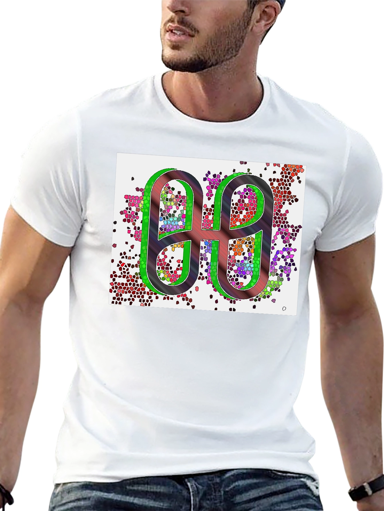 Abstract Graphic Print Black T-Shirt