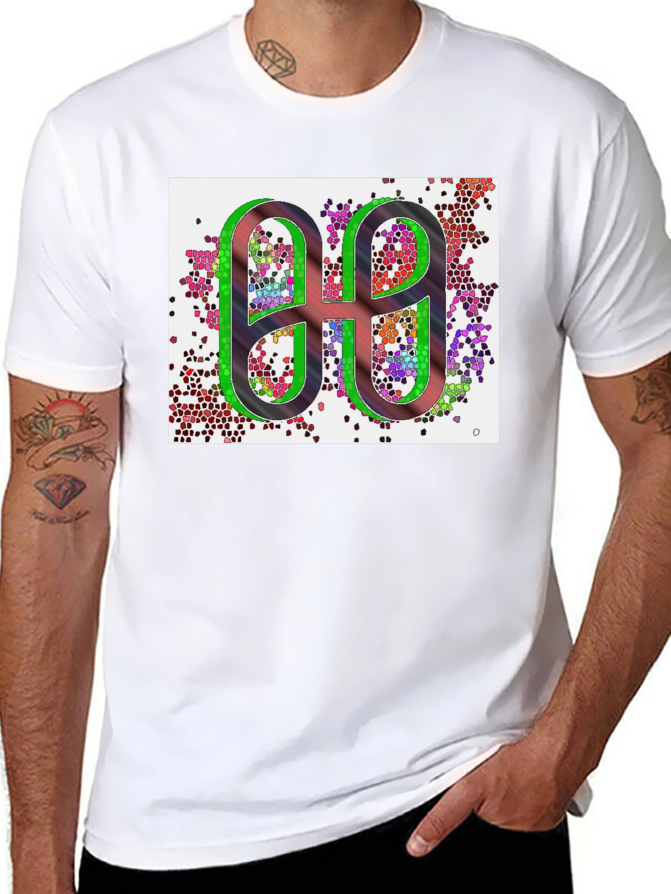 Abstract Graphic Print Black T-Shirt