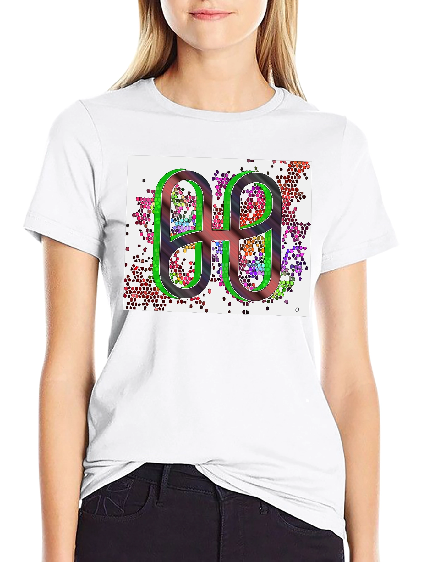 Abstract Graphic Print Black T-Shirt