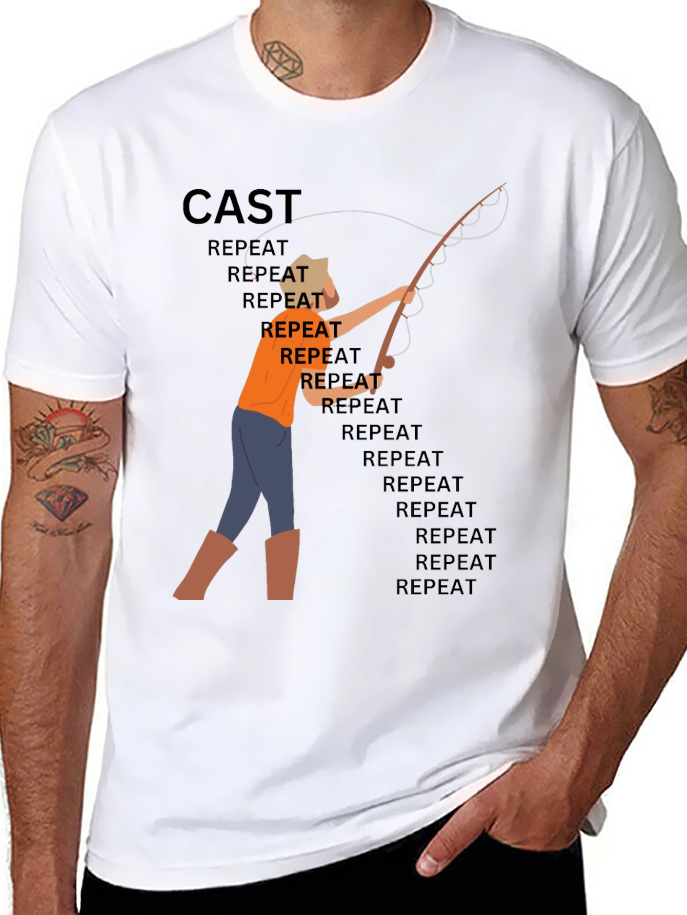 Cast Repeat Fishing T-Shirt