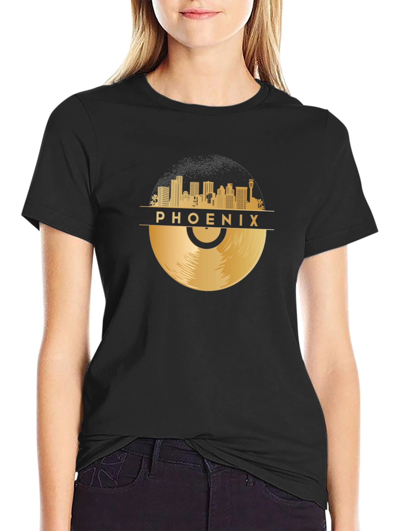 Phoenix Skyline Record Graphic T-Shirt