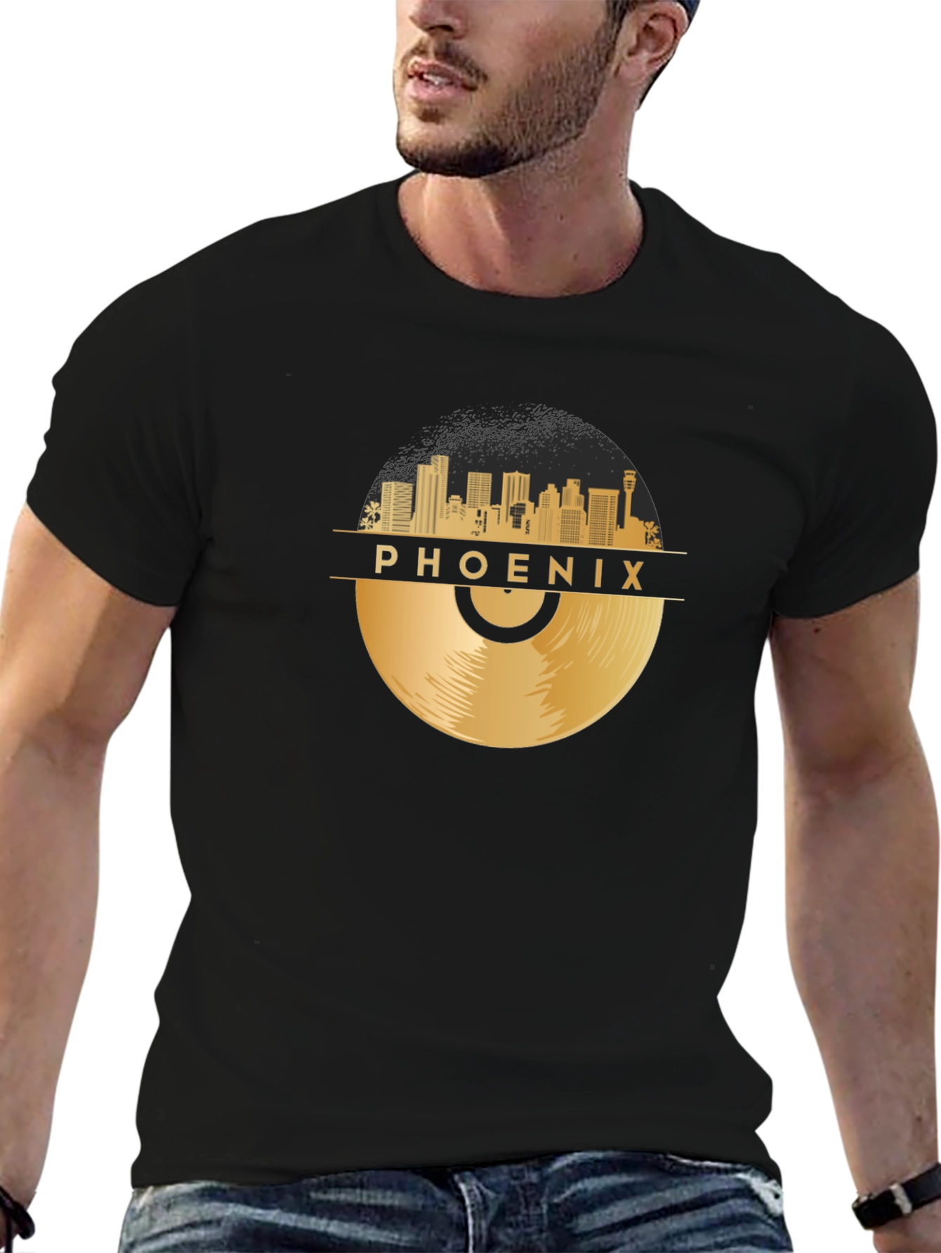 Phoenix Skyline Record Graphic T-Shirt