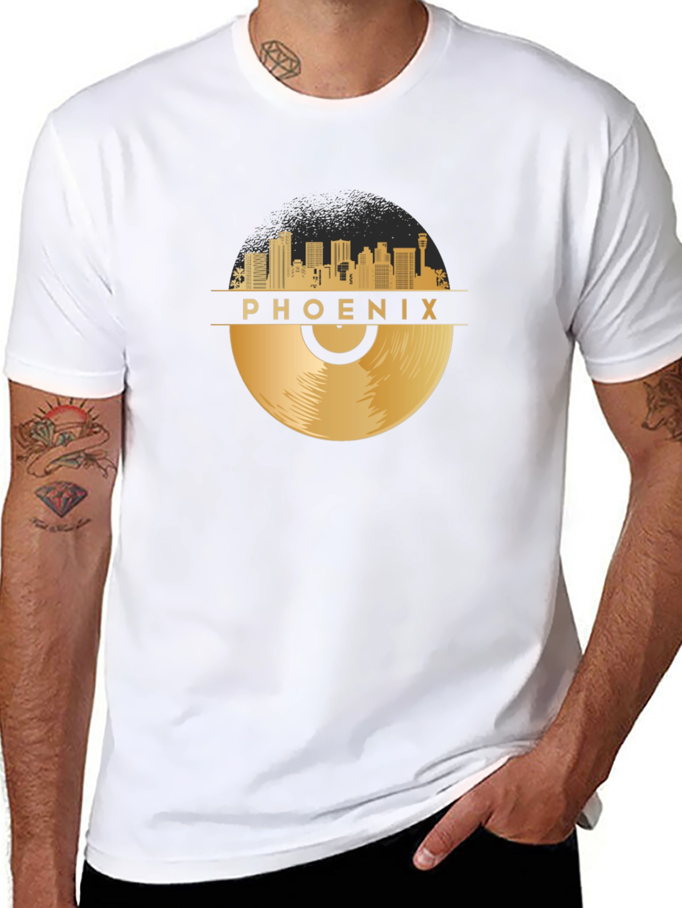 Phoenix Skyline Record Graphic T-Shirt