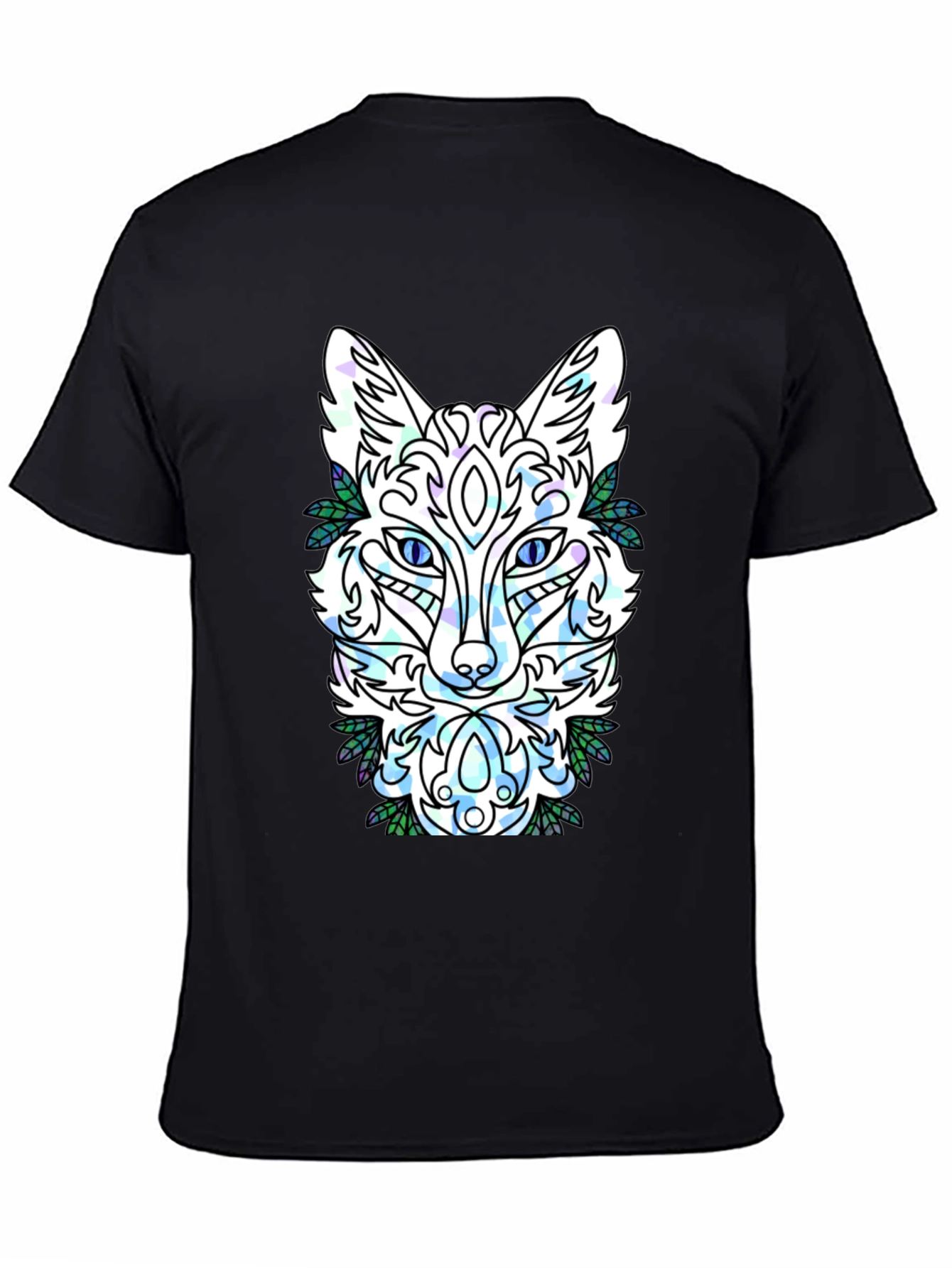 Abstract Fox Graphic Tee - Mens Black T-Shirt
