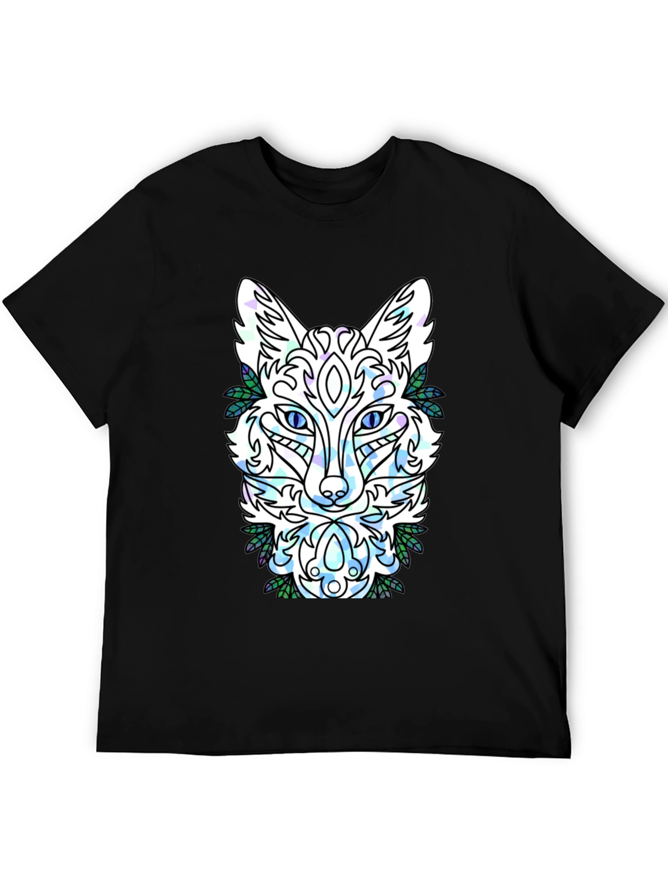 Abstract Fox Graphic Tee - Mens Black T-Shirt