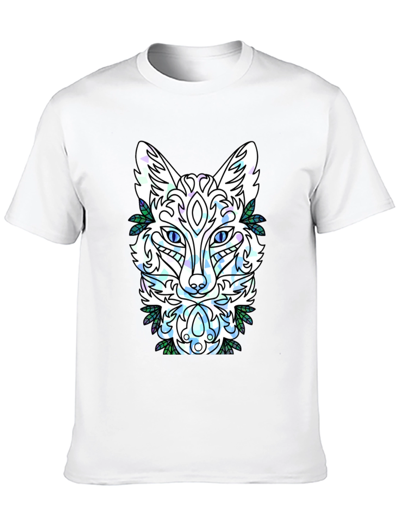 Abstract Fox Graphic Tee - Mens Black T-Shirt