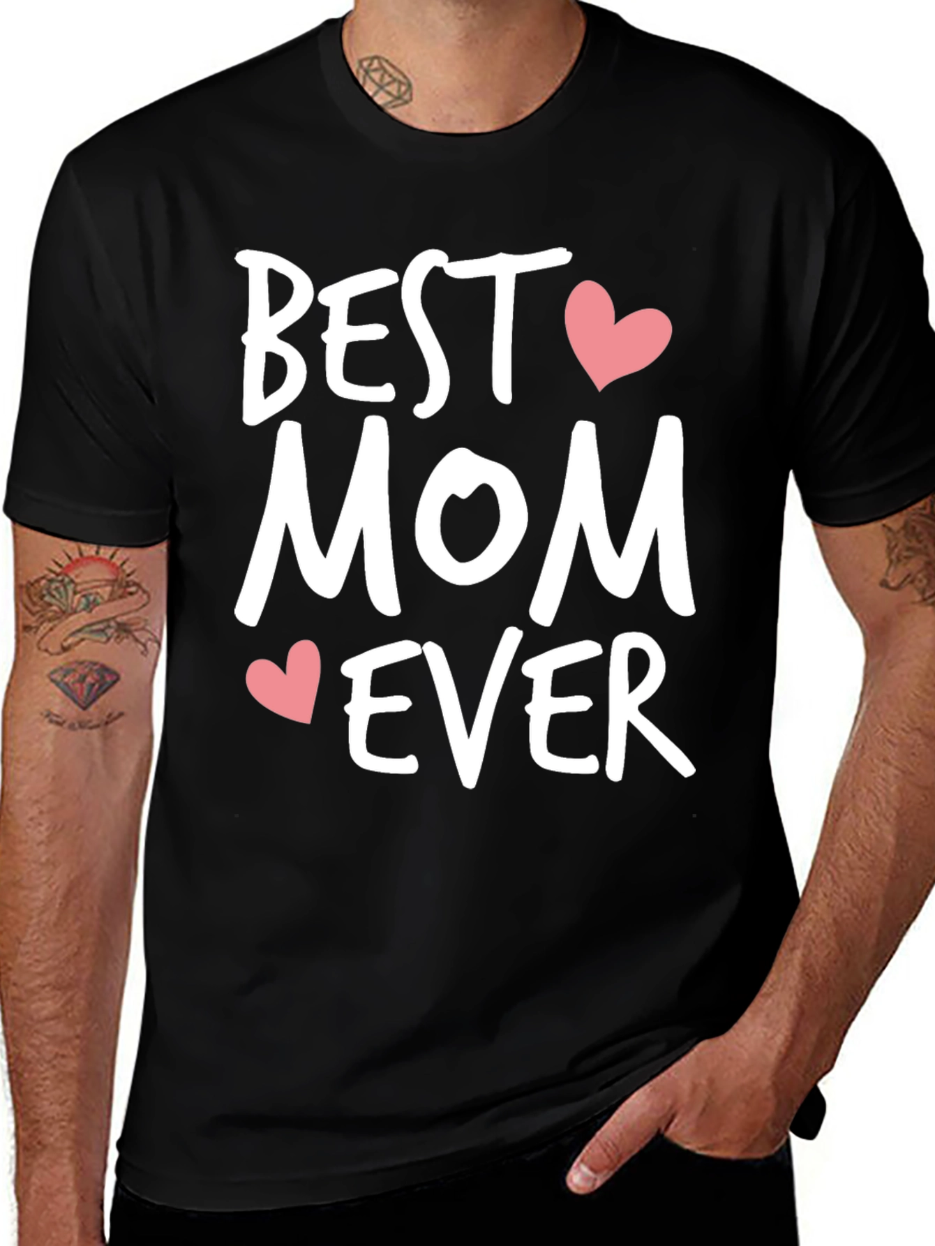 Best Mom Ever T-Shirt - Heart Accents