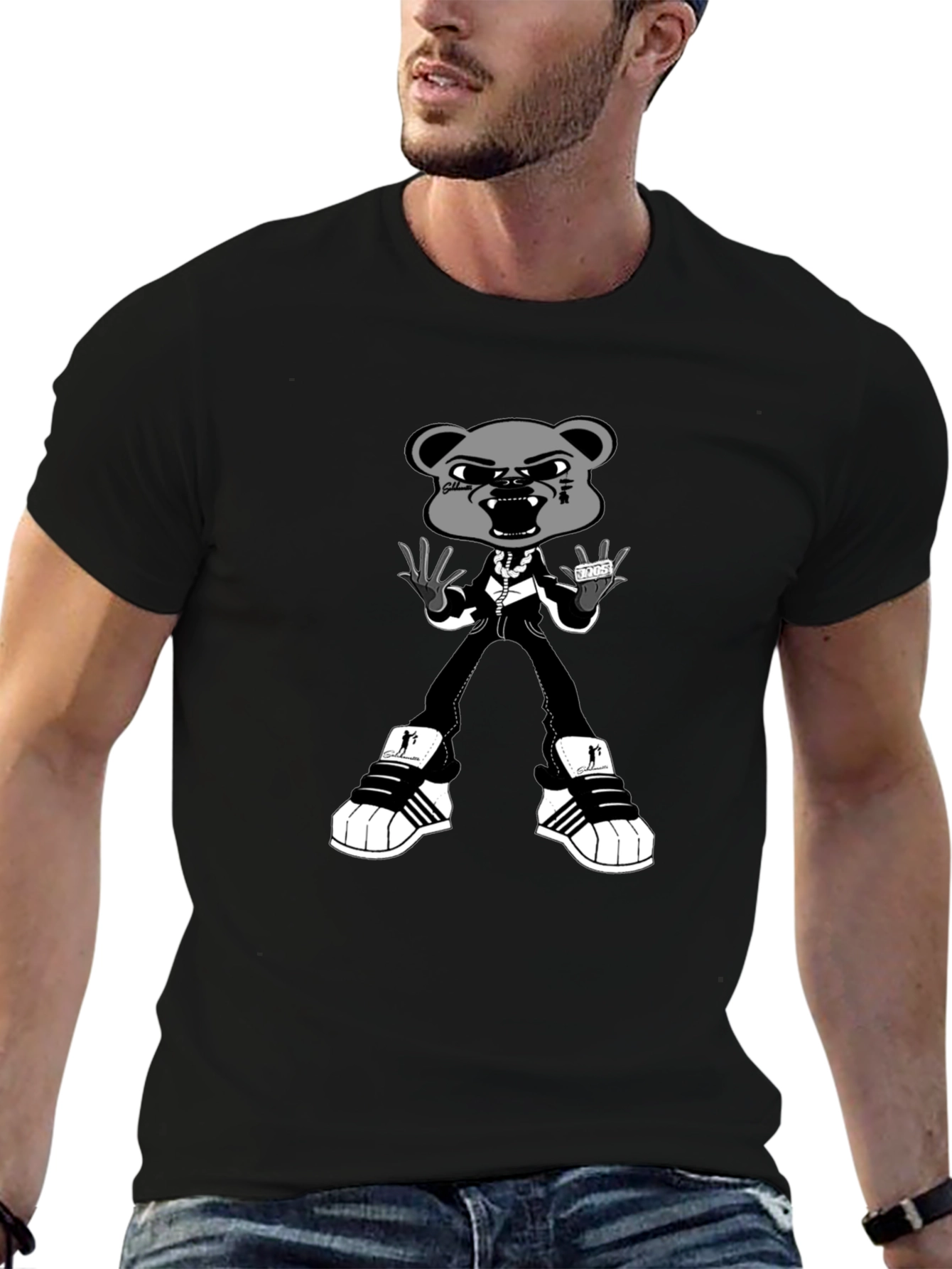Gangster Bear Graphic T-Shirt
