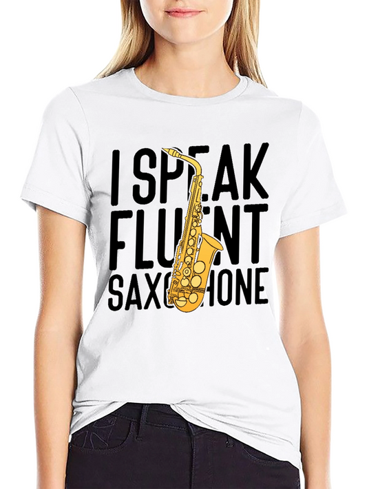 I Speak Fluent Saxophone Black T-Shirt