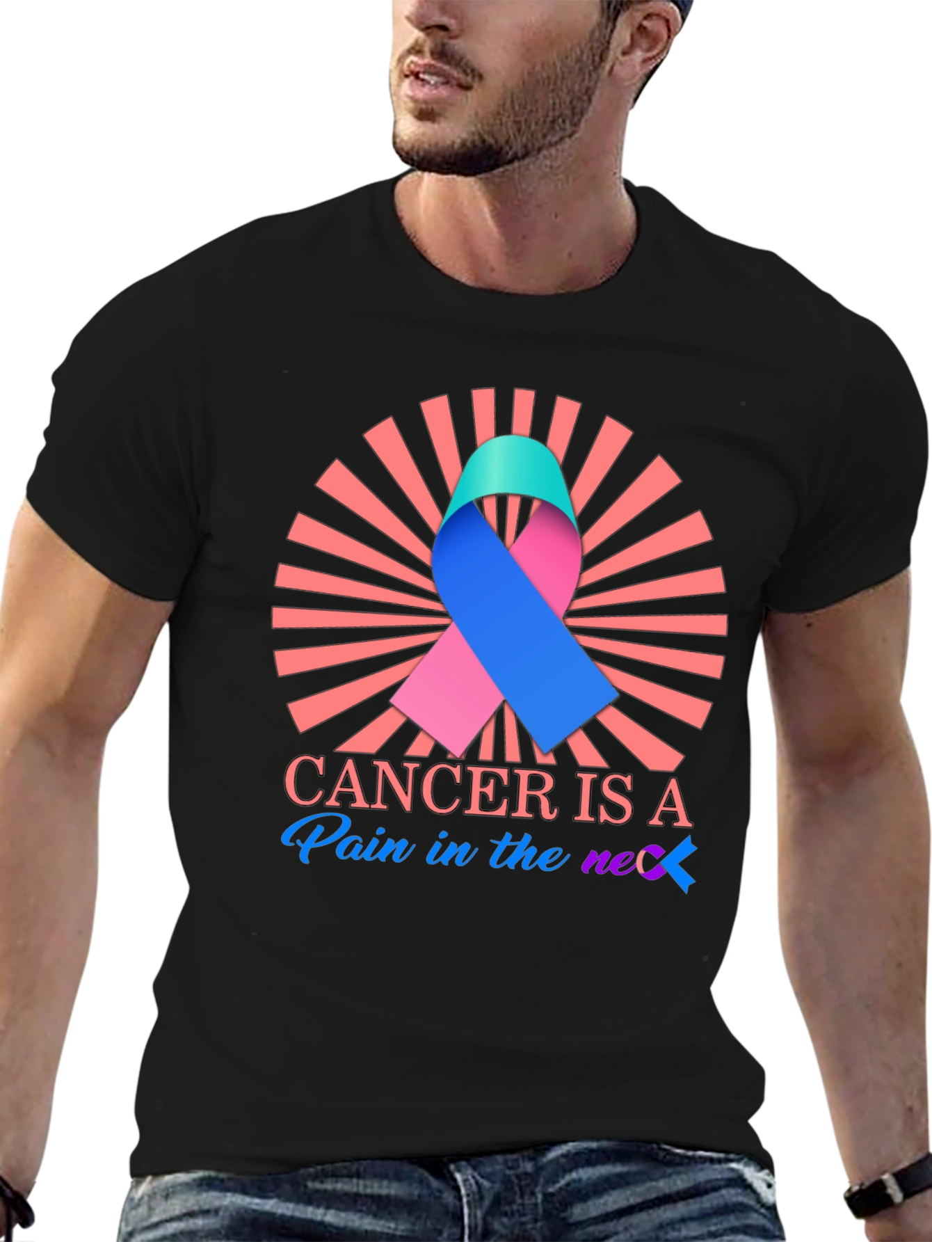 Cancer Awareness Ribbon Graphic Tee