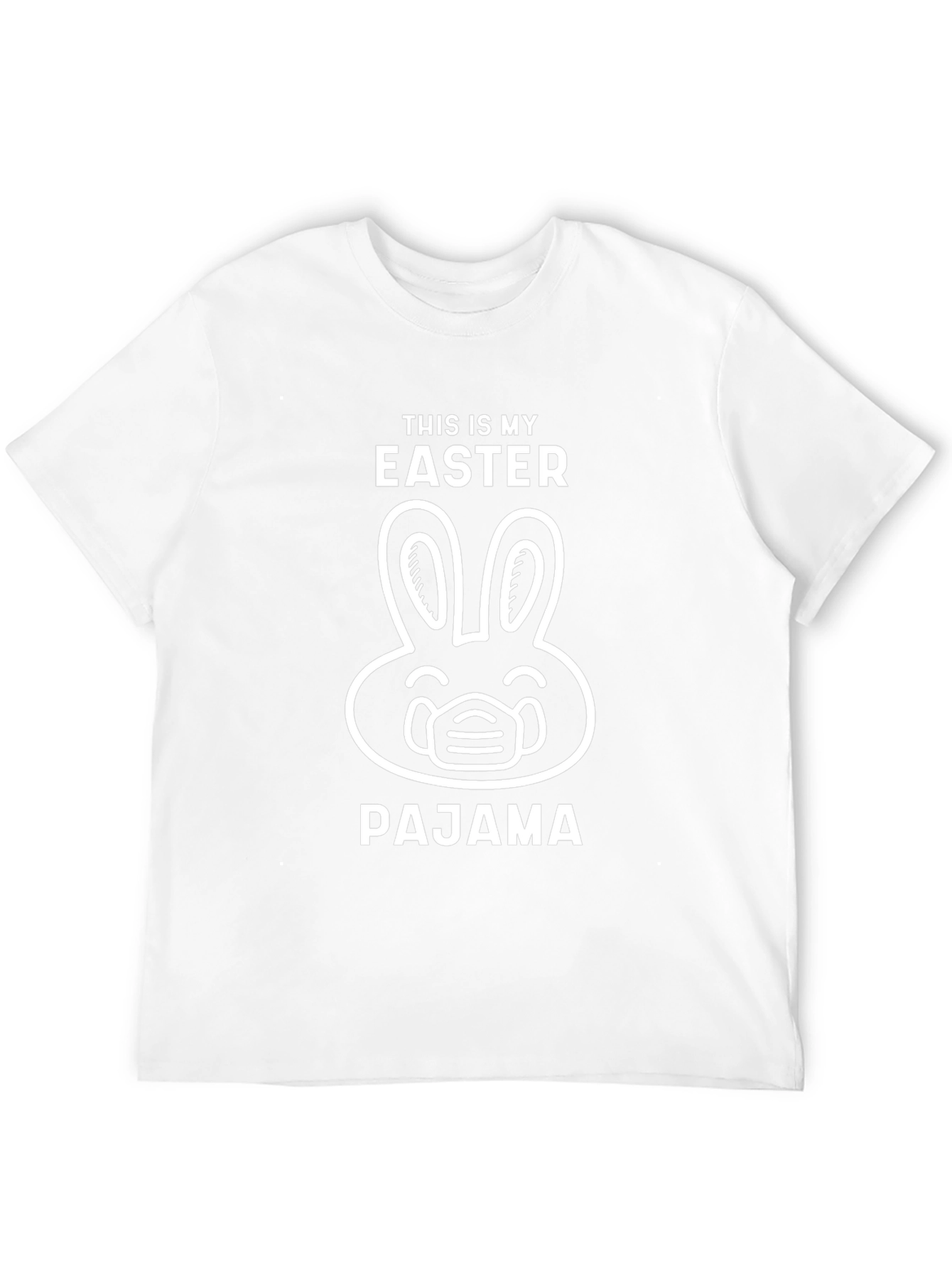Easter Bunny Mask Pajama T-Shirt - Novelty Holiday Tee