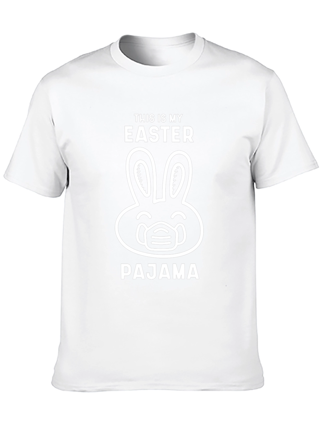 Easter Bunny Mask Pajama T-Shirt - Novelty Holiday Tee