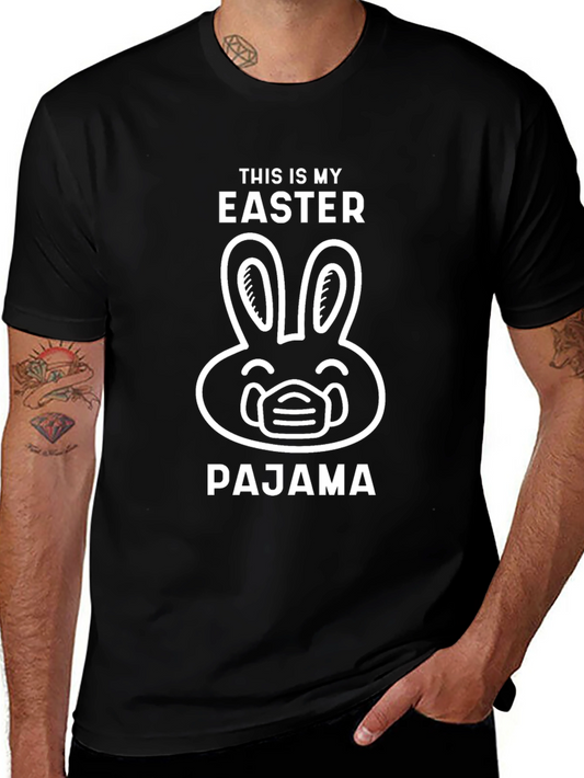 Easter Bunny Mask Pajama T-Shirt - Novelty Holiday Tee