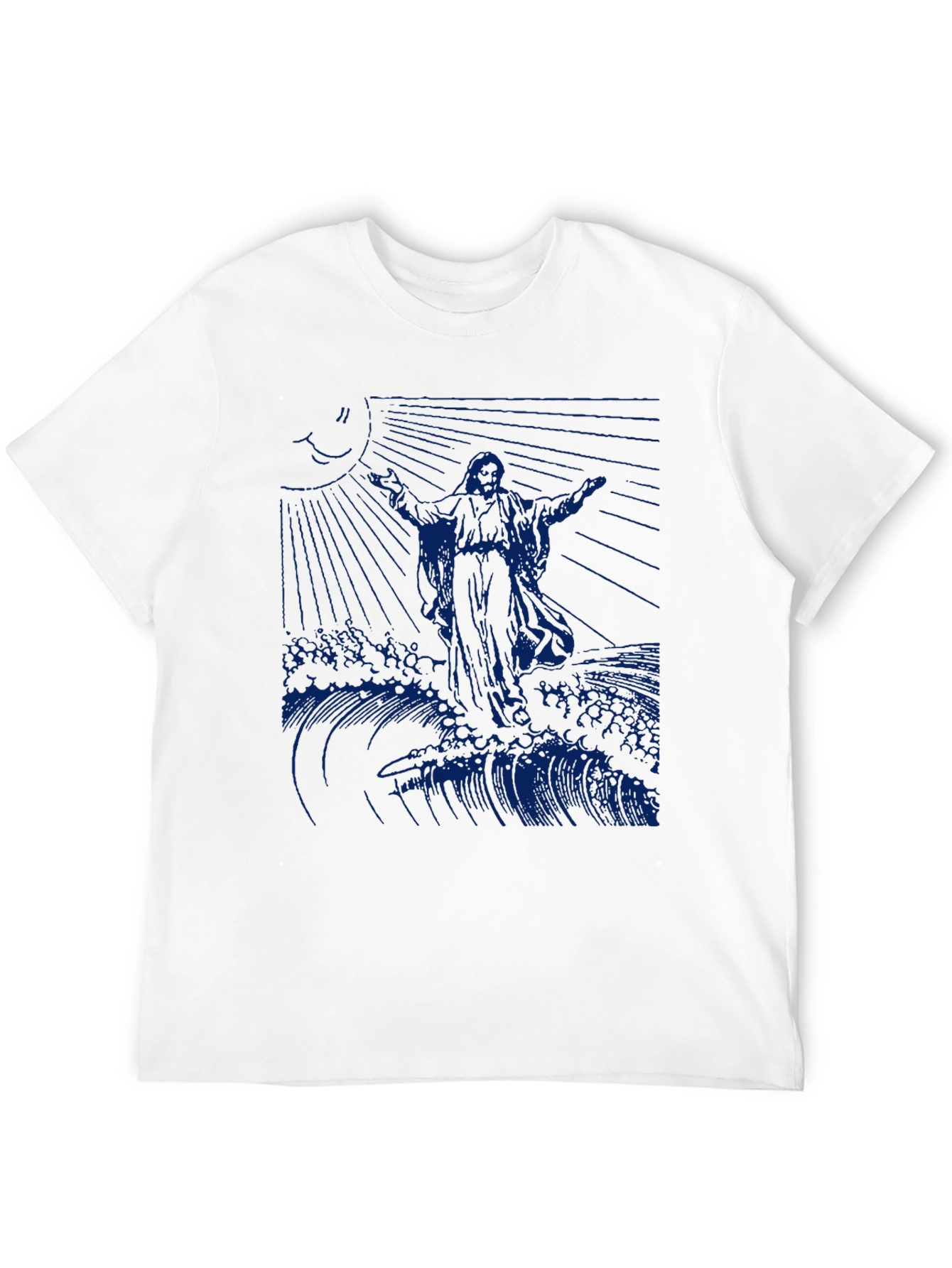 Jesus Walking on Water Graphic Tee - Black