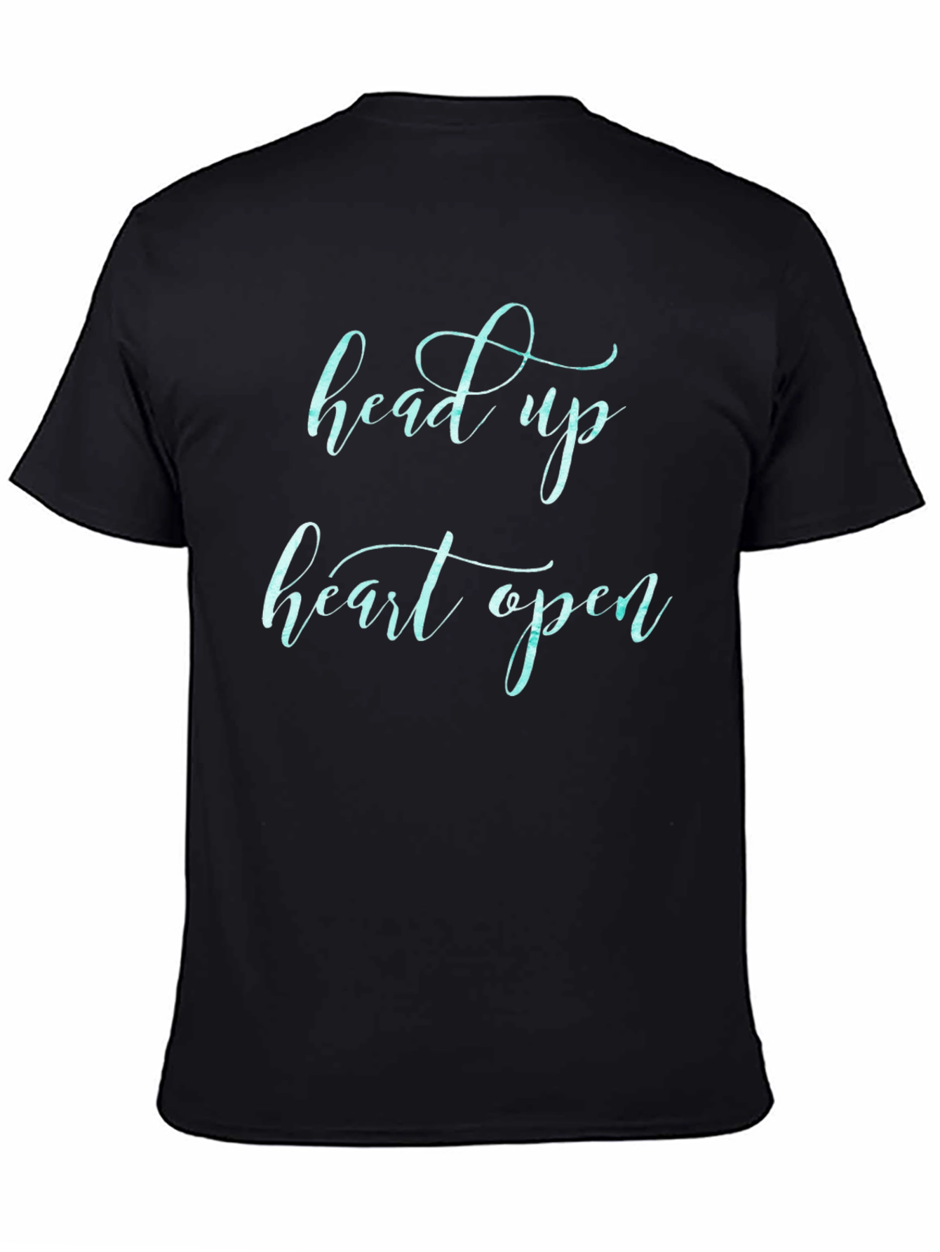 Head Up Heart Open Black Graphic Tee