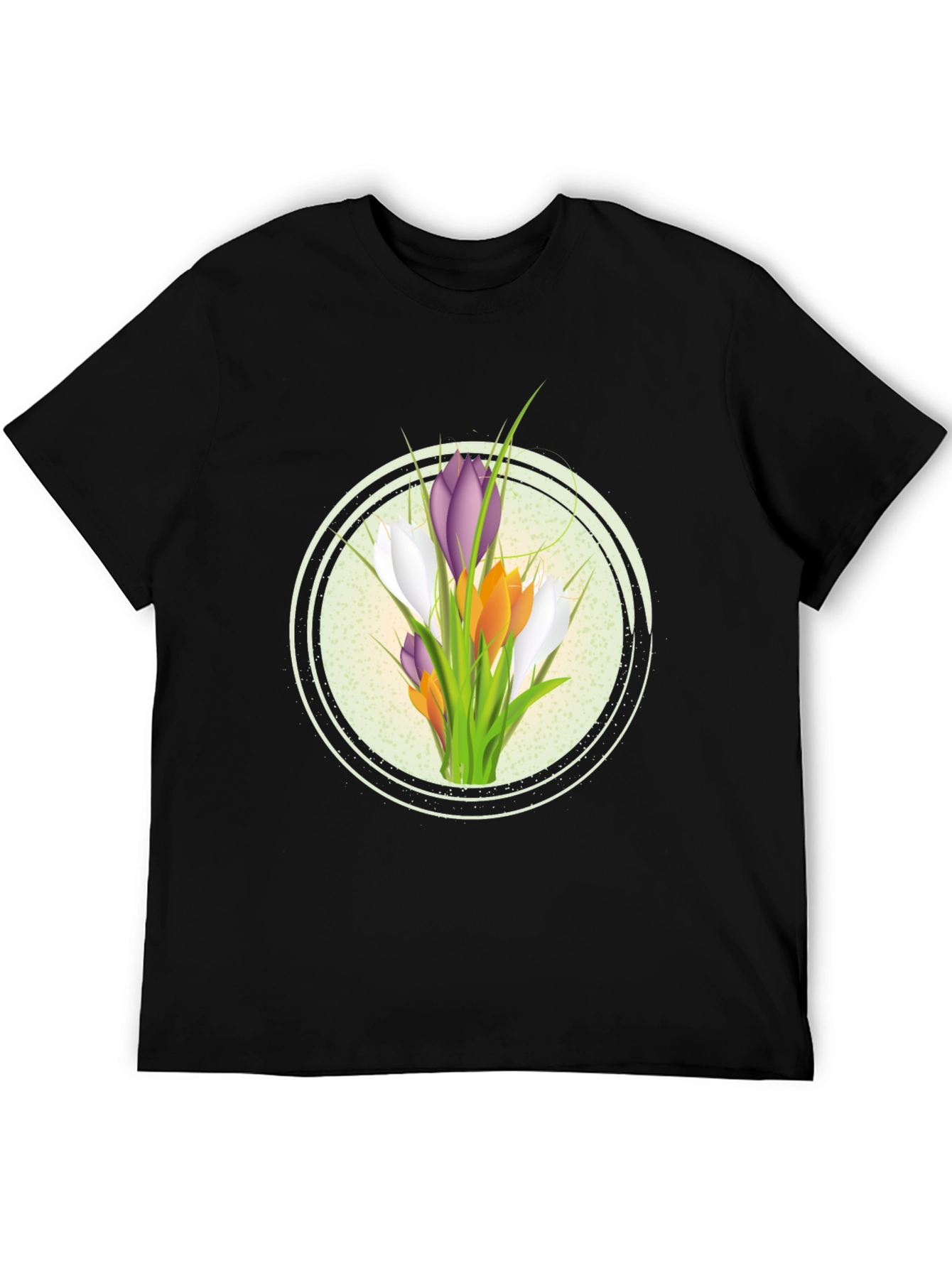 Floral Graphic Black T-Shirt