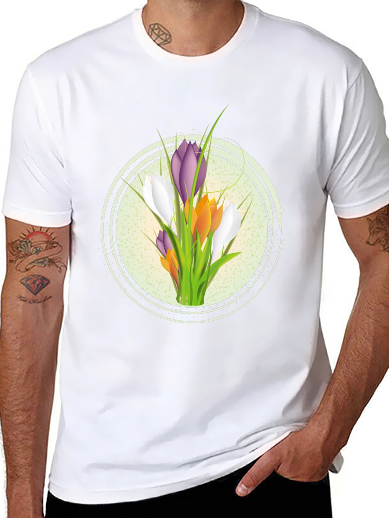 Floral Graphic Black T-Shirt