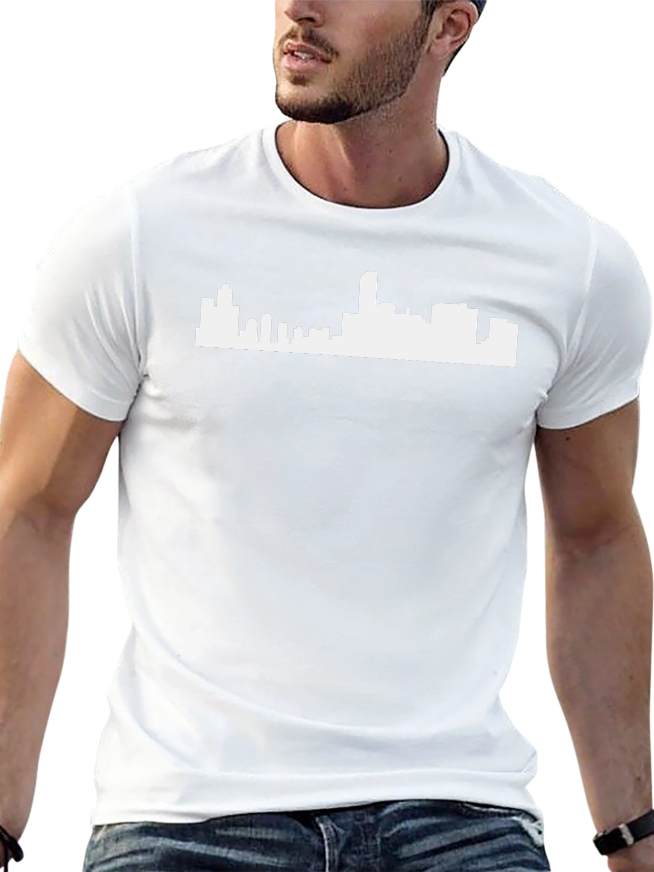 Cityscape Silhouette Graphic Tee - Mens Black T-Shirt