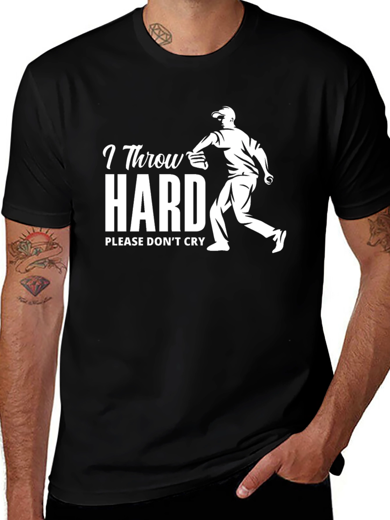 I Throw Hard Funny Baseball T-Shirt