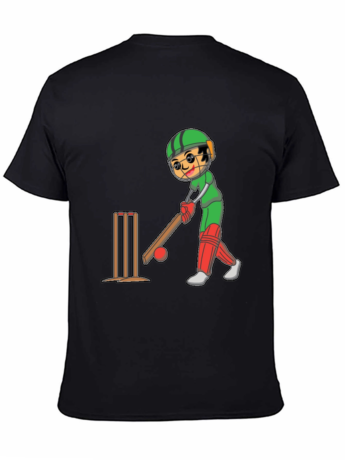 Cricket Player Cartoon Graphic Tee