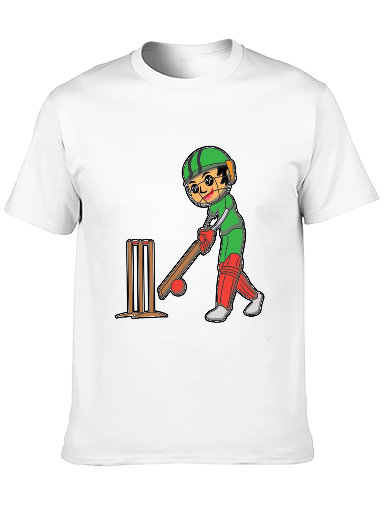 Cricket Player Cartoon Graphic Tee