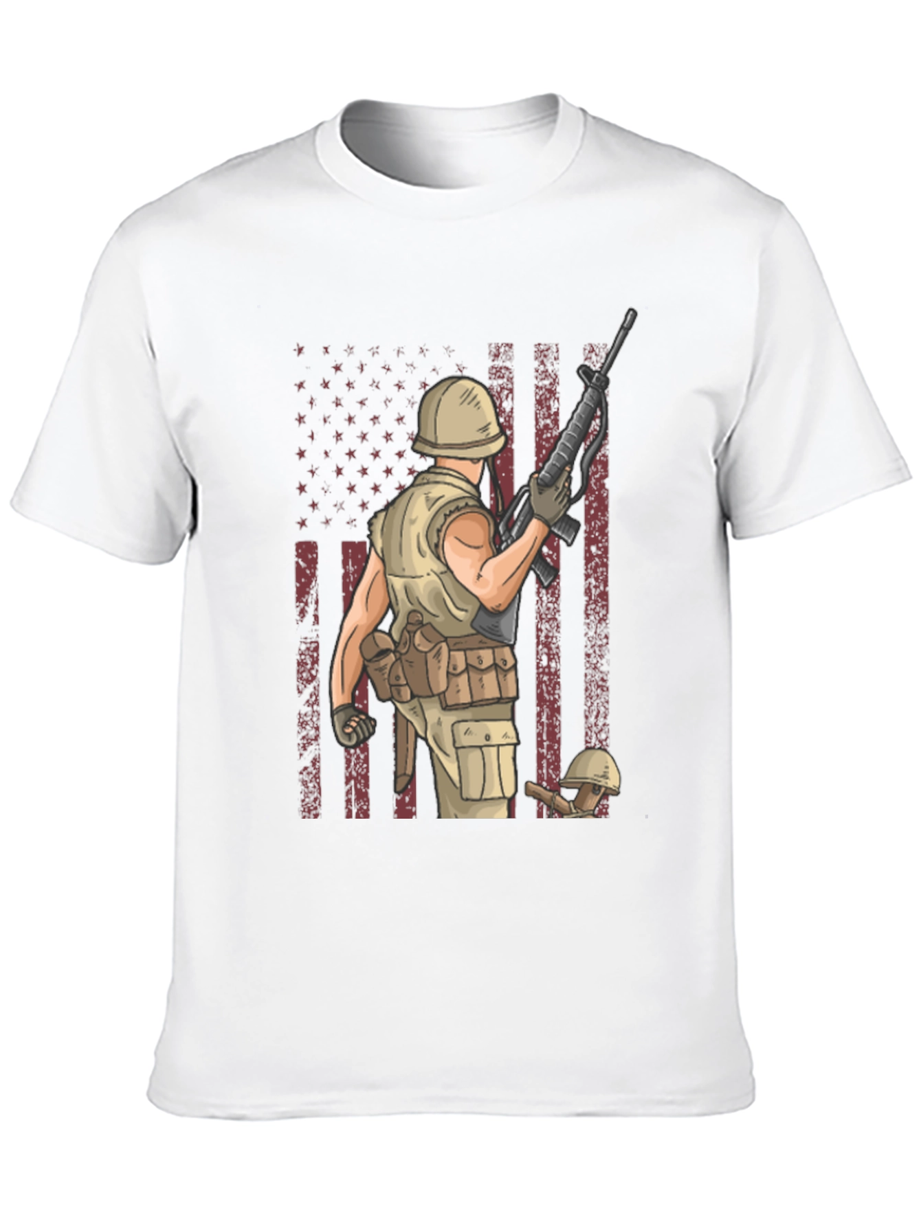 Military Soldier T-Shirt - American Flag