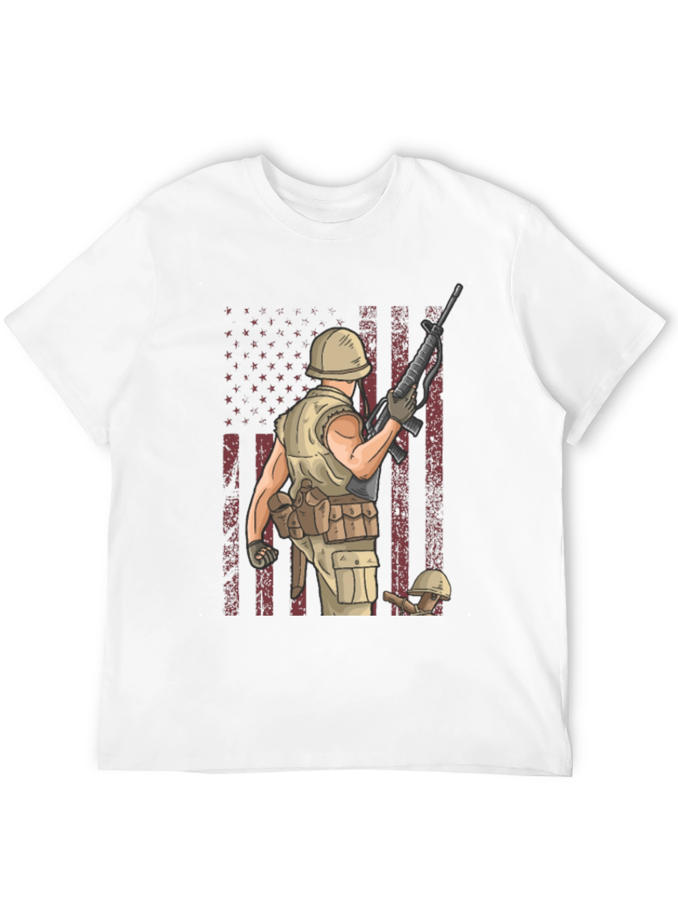 Military Soldier T-Shirt - American Flag