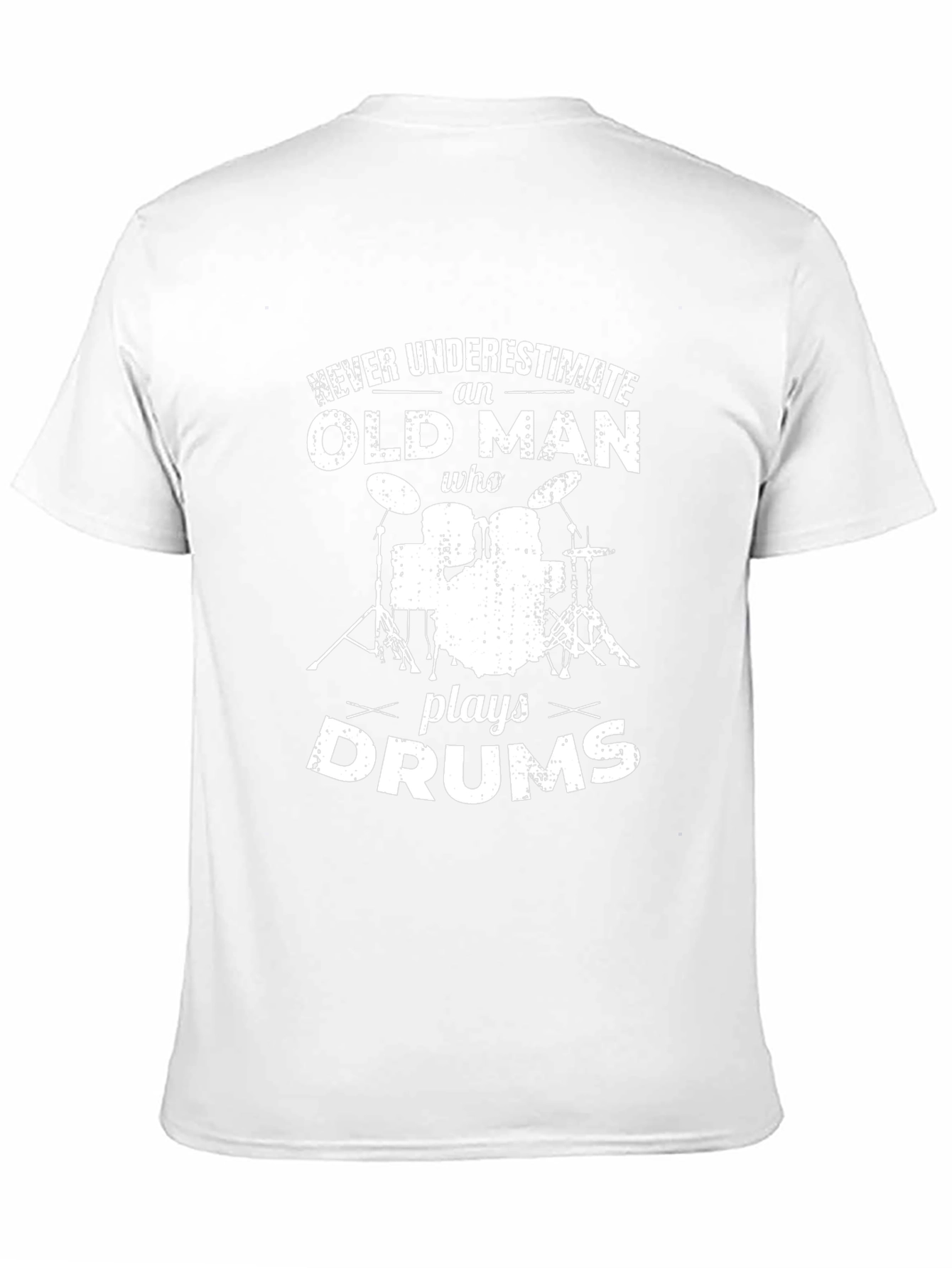 Old Man Drums Graphic T-Shirt - Black