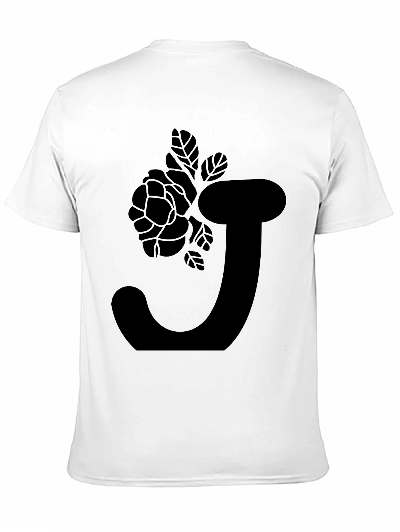 Black Floral Initial J T-Shirt