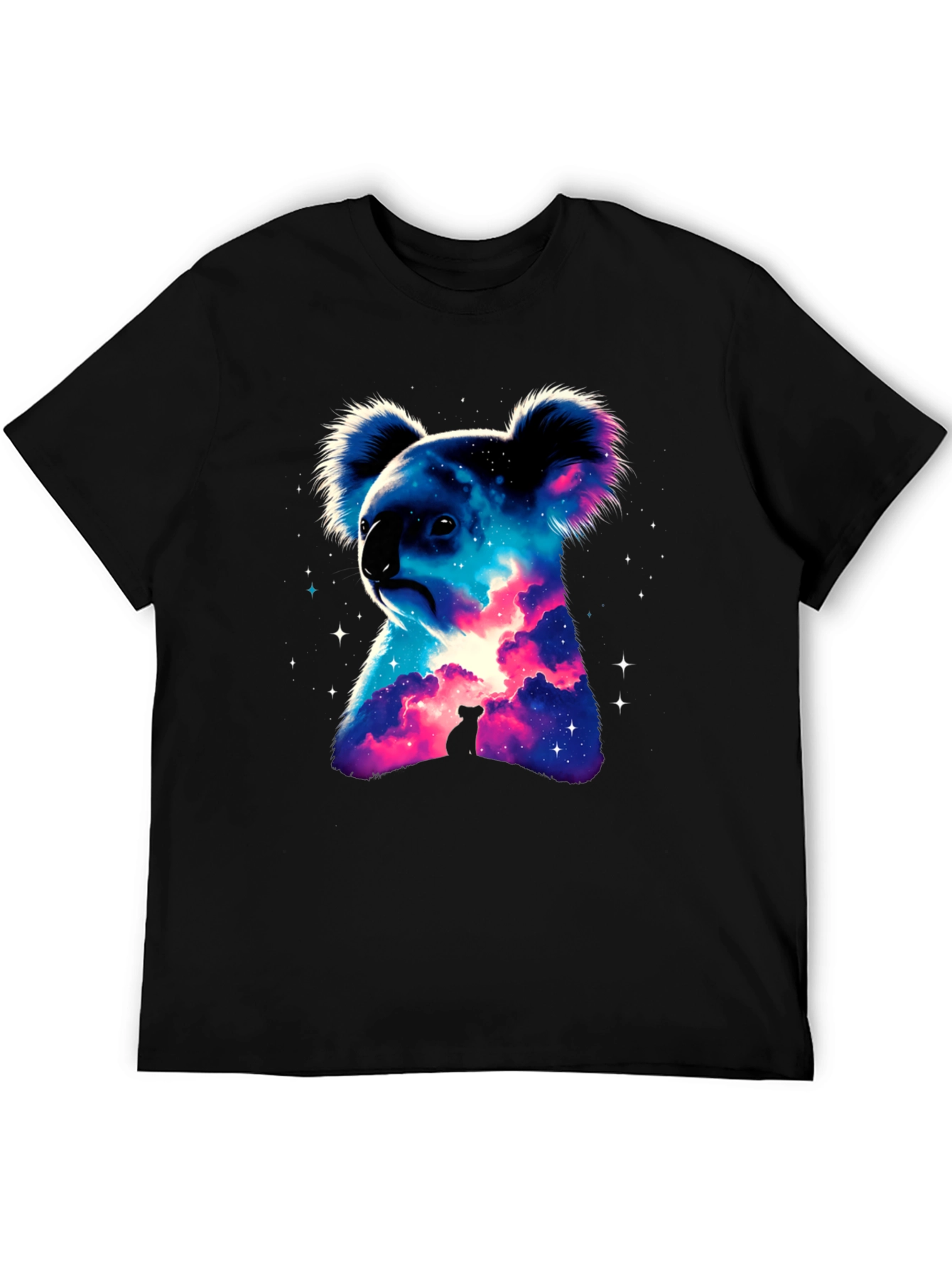 Galaxy Koala Black T-Shirt - Unique Graphic Tee