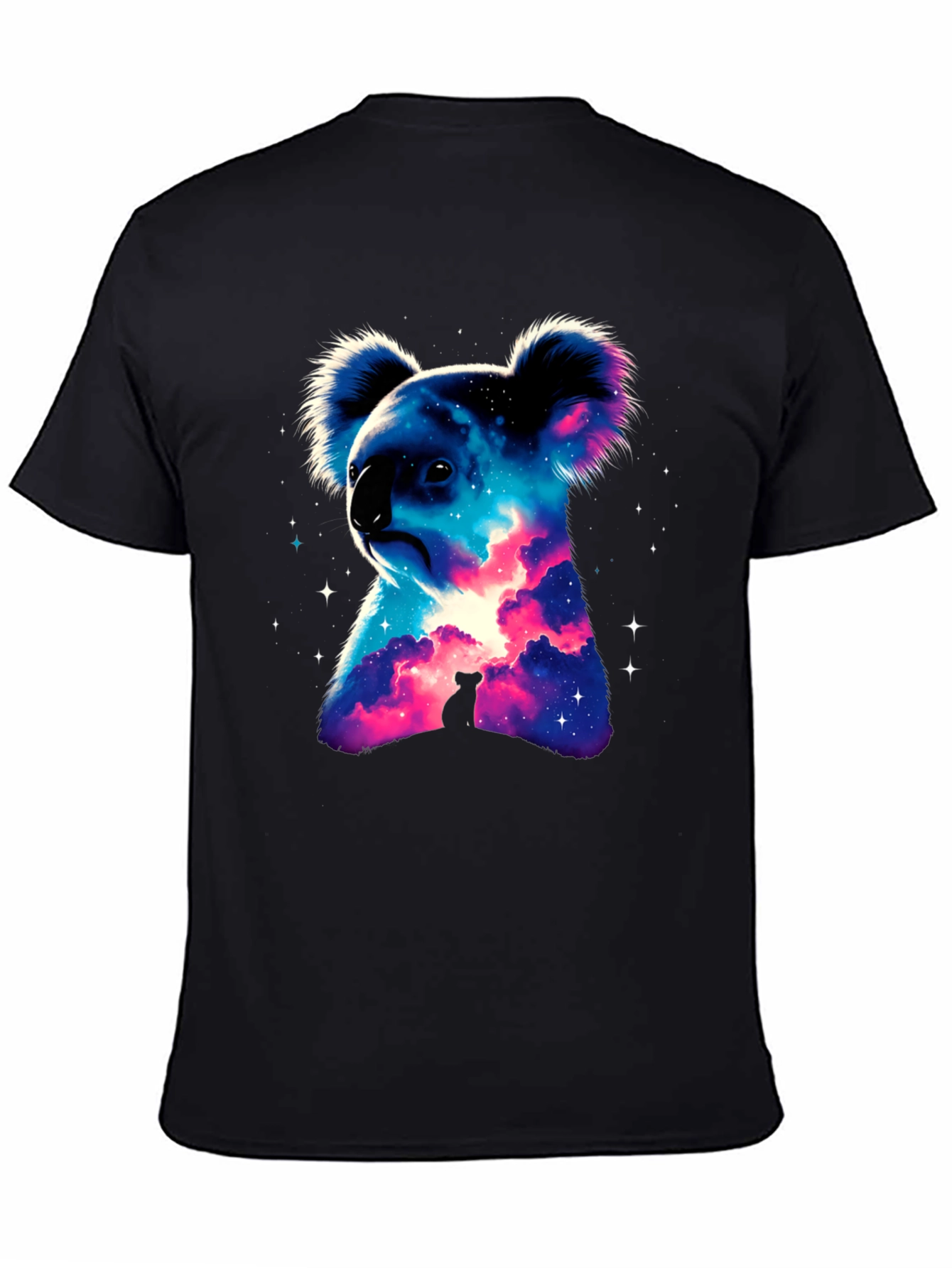 Galaxy Koala Black T-Shirt - Unique Graphic Tee