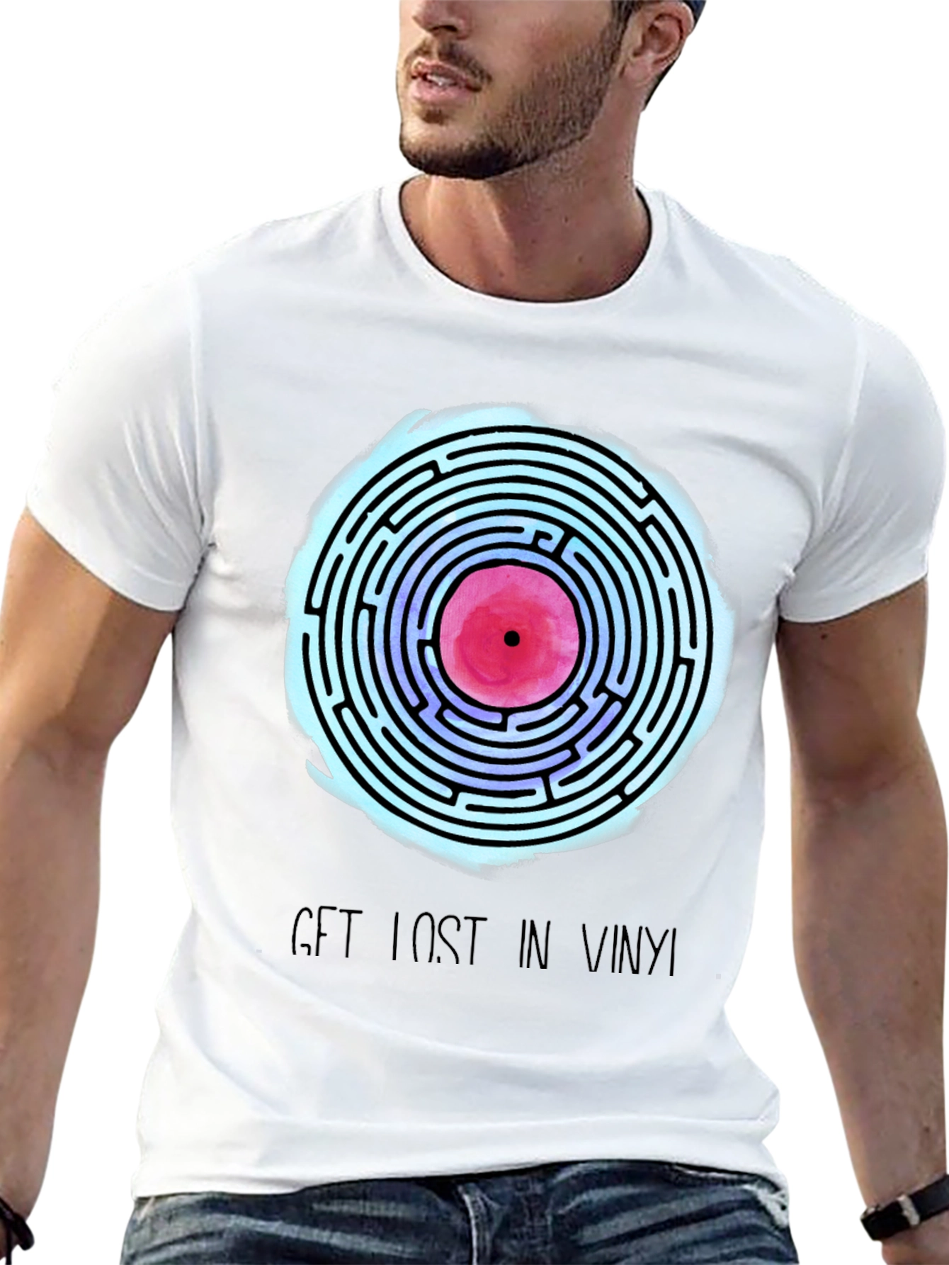 Vinyl Maze Tee - Get Lost in Music