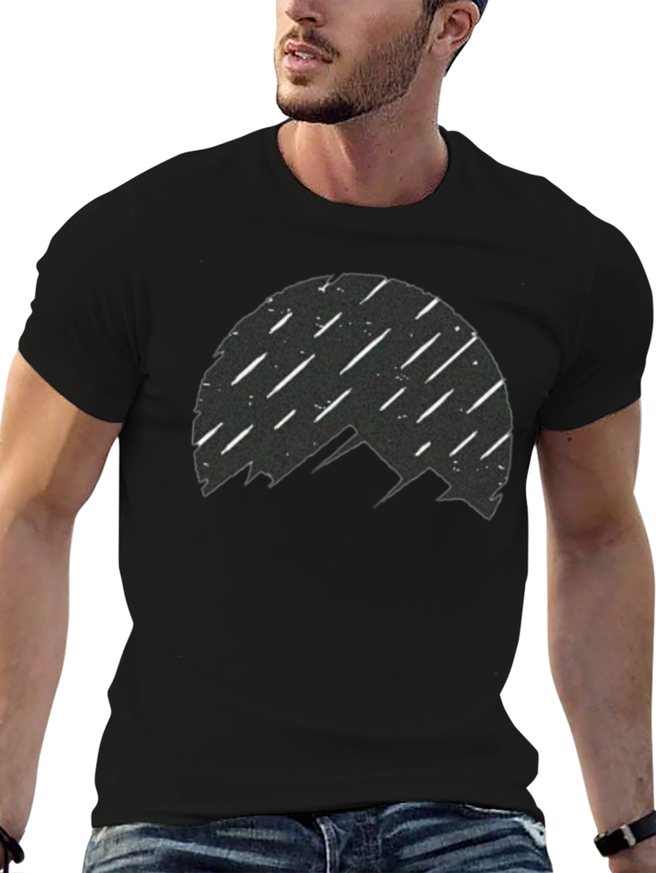 Mountain Silhouette T-Shirt - Meteor Shower Design