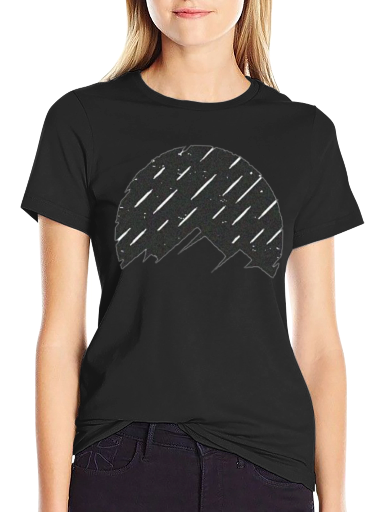 Mountain Silhouette T-Shirt - Meteor Shower Design