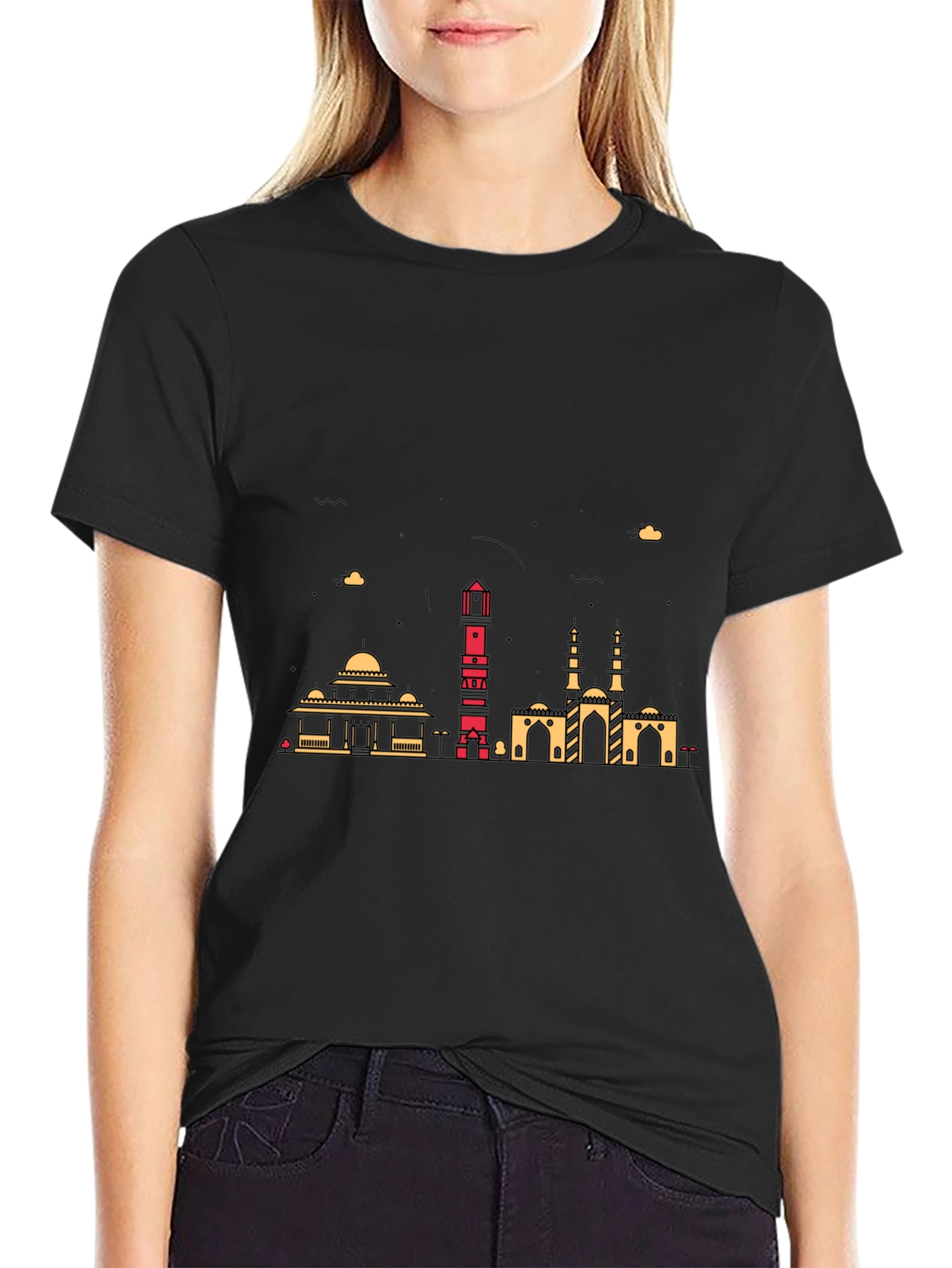Urban Skyline Graphic Tee - Mens Black T-Shirt