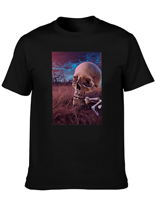 Skull & Bones Graphic Tee - Edgy Dark Aesthetic