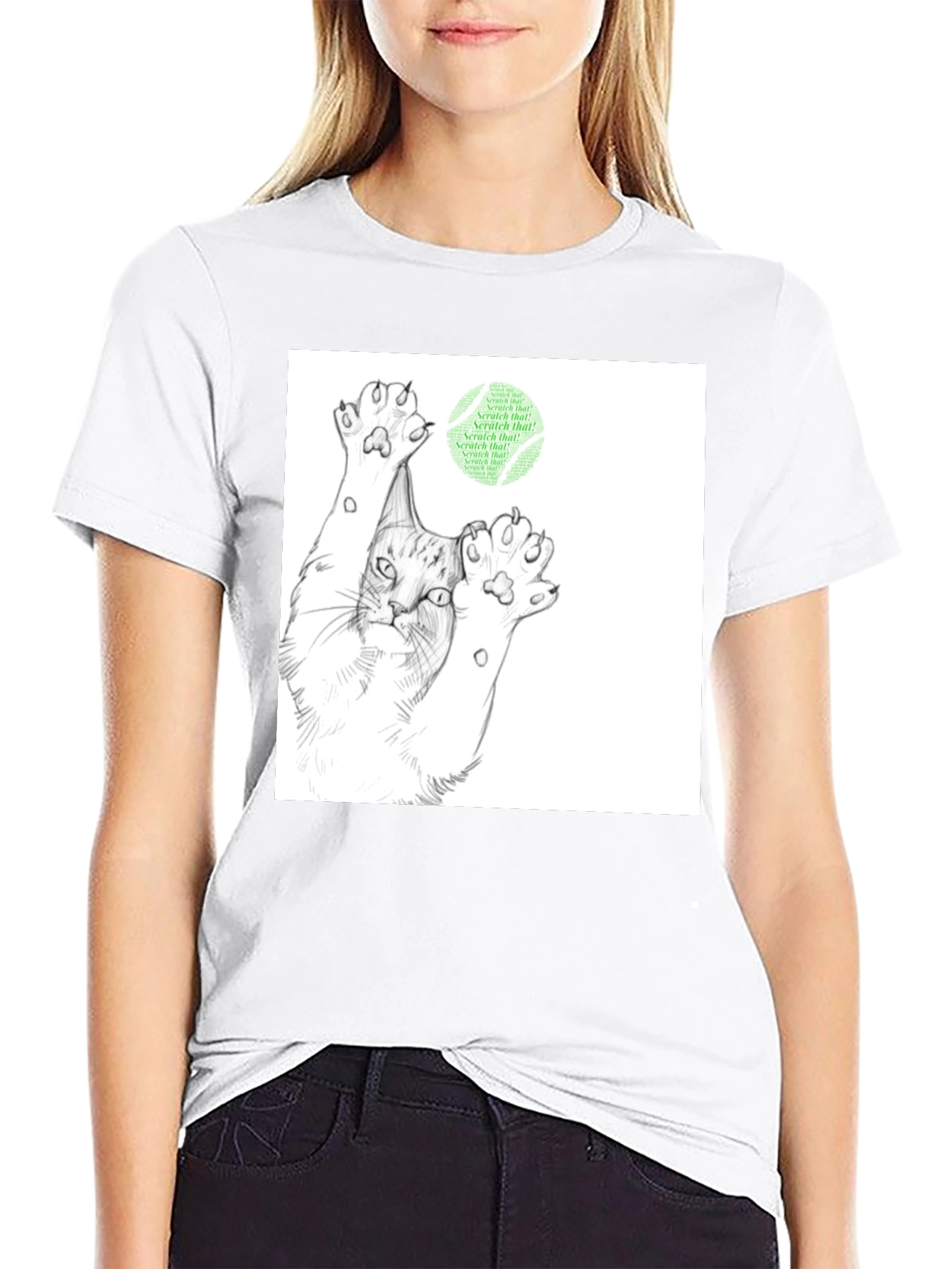 Scratch That Cat Tee - Black Cotton Comfort