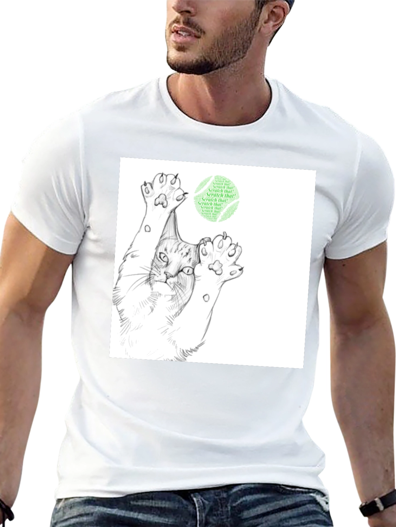 Scratch That Cat Tee - Black Cotton Comfort
