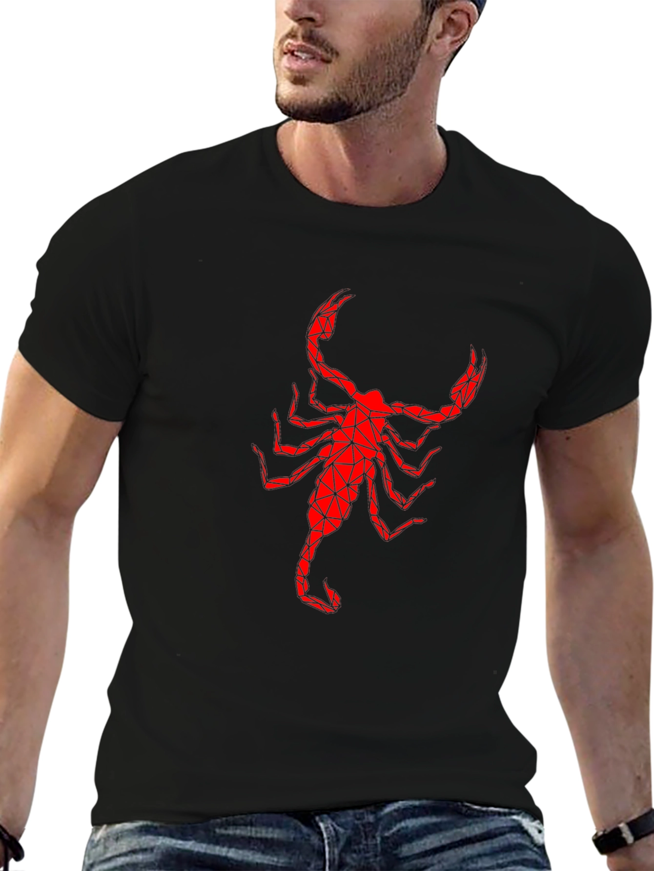 Geometric Scorpion Graphic Print T-Shirt