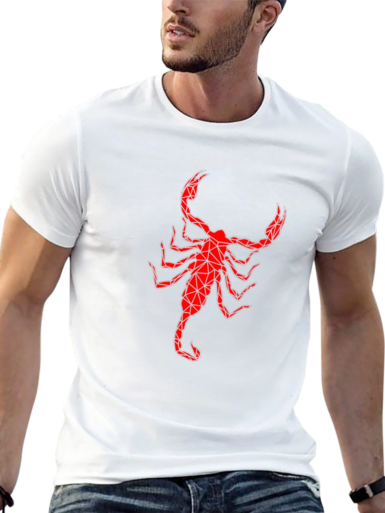 Geometric Scorpion Graphic Print T-Shirt